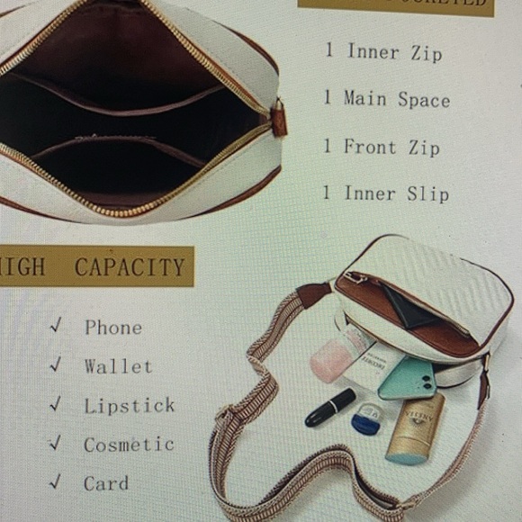 Small crossbody bag trendy vegan leather adjustable wide guitar strap - Picture 6 of 9